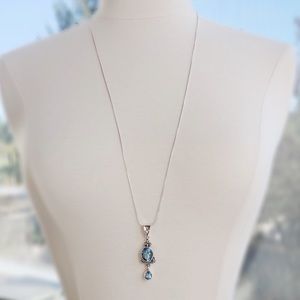 Blue Topaz & Sterling Silver Necklace